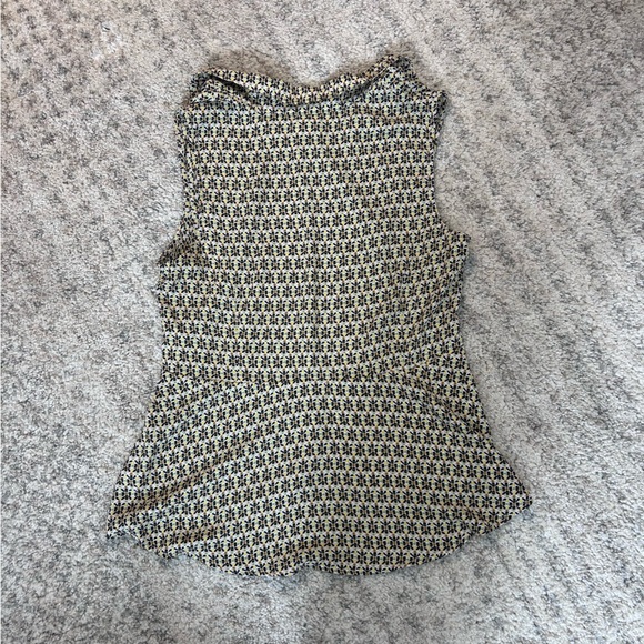 CAbi Multi-Colored Abstract Print Bitmap Peplum Top #6317 Size Medium - Picture 2 of 3